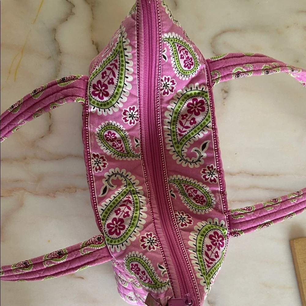 Vera Bradley Pink Quilted Paisley Tote Shoulder Bag - Picture 8 of 8